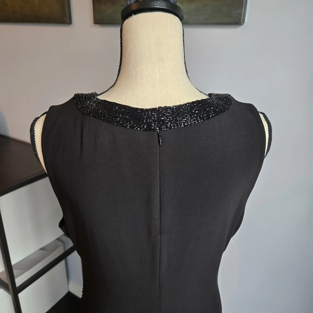 Lauren Ralph Lauren Black Maxi Dress with Beaded Neckline - Picture 6 of 9